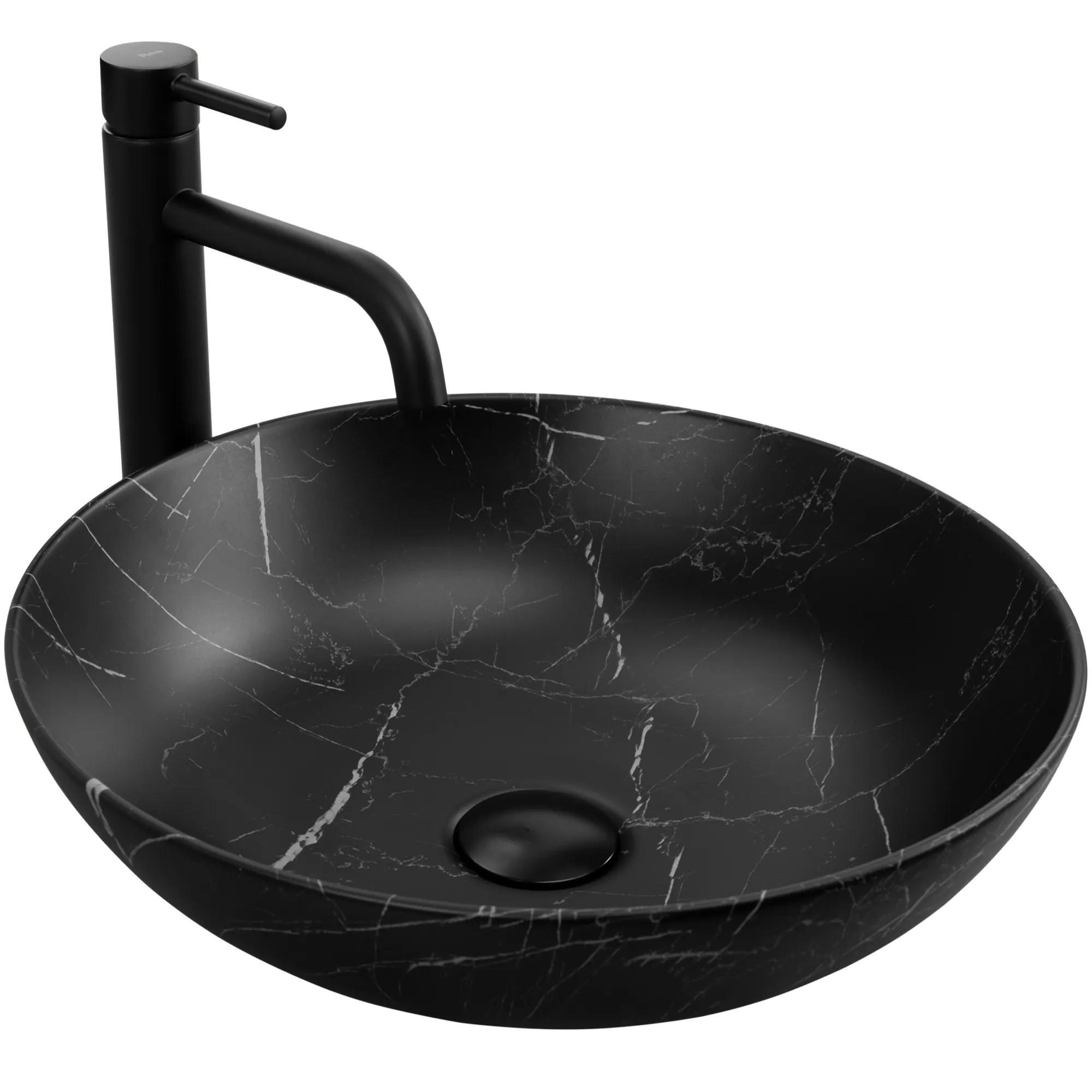 REA Aufsatzwaschbecken Schwarz 40.5x12x40.5 cm