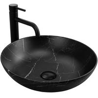 AUFSATZWASCHBECKEN Rea Fibo Black Matt - Schwarz, Keramik (40.5/12/40.5cm) - REA