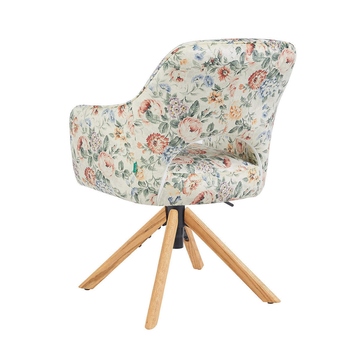 BÜROSTUHL Mika-Amia 2er-Set - Honigeiche/Multicolor, Eichenholz/Holz (60/88/65cm) - DUBI Möbel