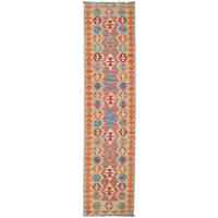 HANDWEBTEPPICH Kelim Gashgai Rot 249/60 cm Schurwolle - Rot, Textil (60/249cm) - Looma