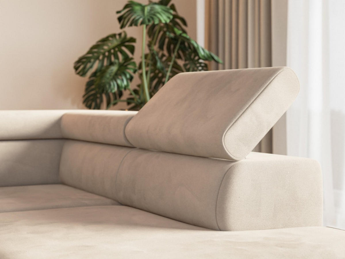 ECKSOFA Beige ALEX Mit Verstellbaren Kopfstützen Links - Beige, Textil (274/203cm) - Sepro Meble