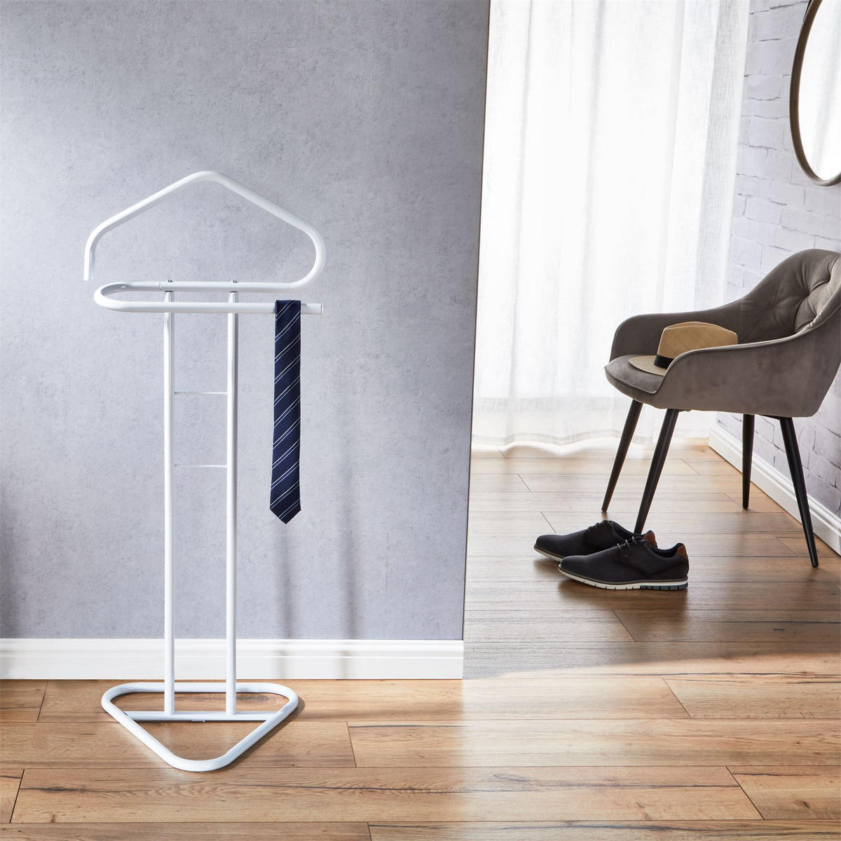HERRENDIENER CAMILO - Weiß, Metall (45/107/36cm) - IDIMEX