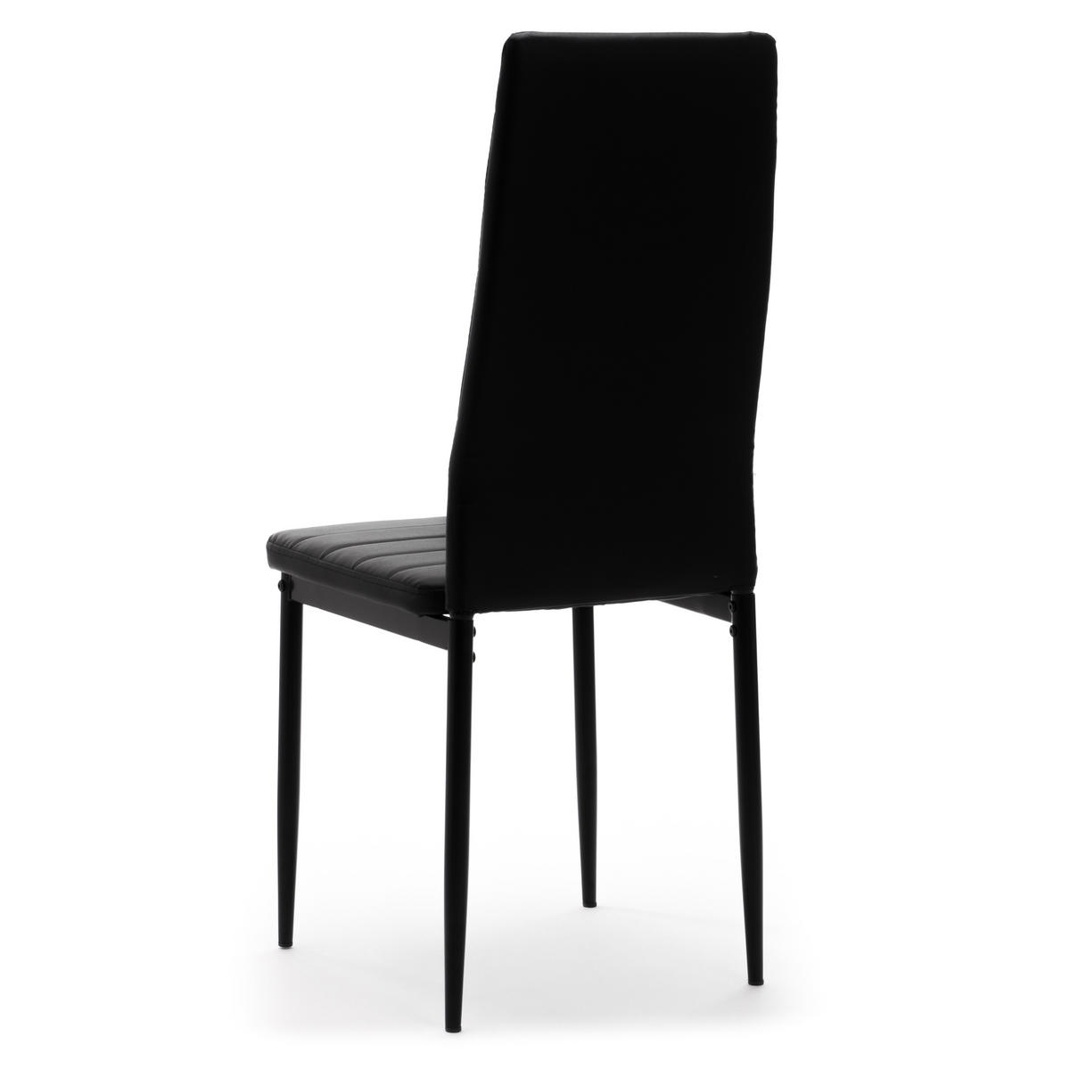 STUHL Set FADO 4x aus Ökoleder - schwarz - Schwarz, Leder/Metall (45/99/50cm) - NEW HOME