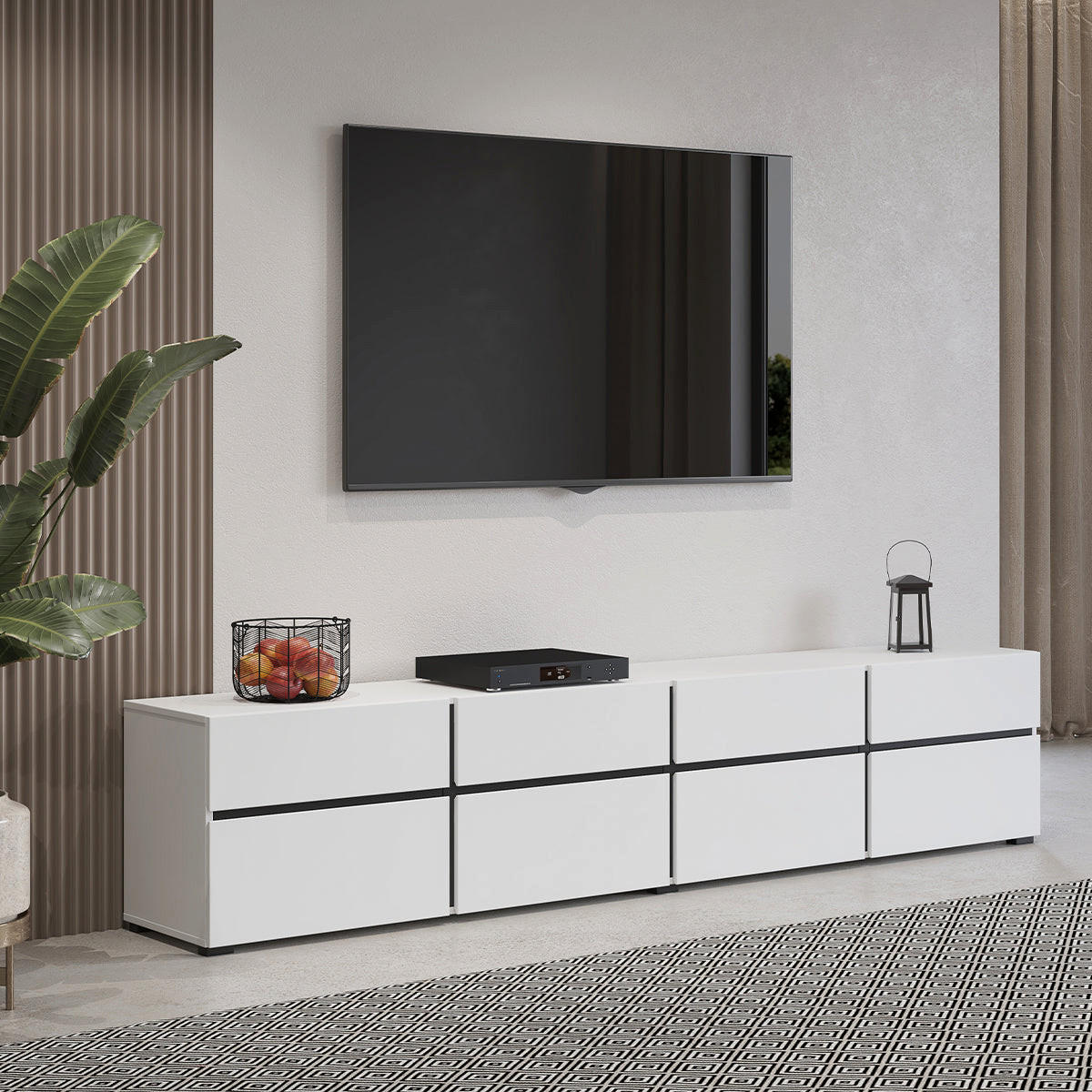 TV STOLÍK Lilia Biela - biela, kompozitné drevo (225/48/40cm) - Petits-meubles