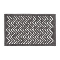 BADEMATTE 50/80 cm Chevron, Baumwolle - Grau, Textil (50/80cm) - Homescapes