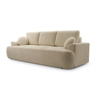 SOFA VELOS Schlaffunktion Bouclé - Schwarz/Cappuccino, Kunststoff/Textil (248/94/110cm) - Luxkor24