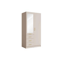 DREHTÜRENSCHRANK NEVARIS 101/200,5/58cm 2-türig mit Spiegel Sandbeige - Sandfarben, Holzwerkstoff (101/200.5/58cm) - MASSENO