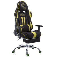 GAMINGSTUHL Limitless-2, Stoff mit Fußablage Schwarz/Grün - Grün, Textil/Metall (70/135/58cm) - TPFLiving