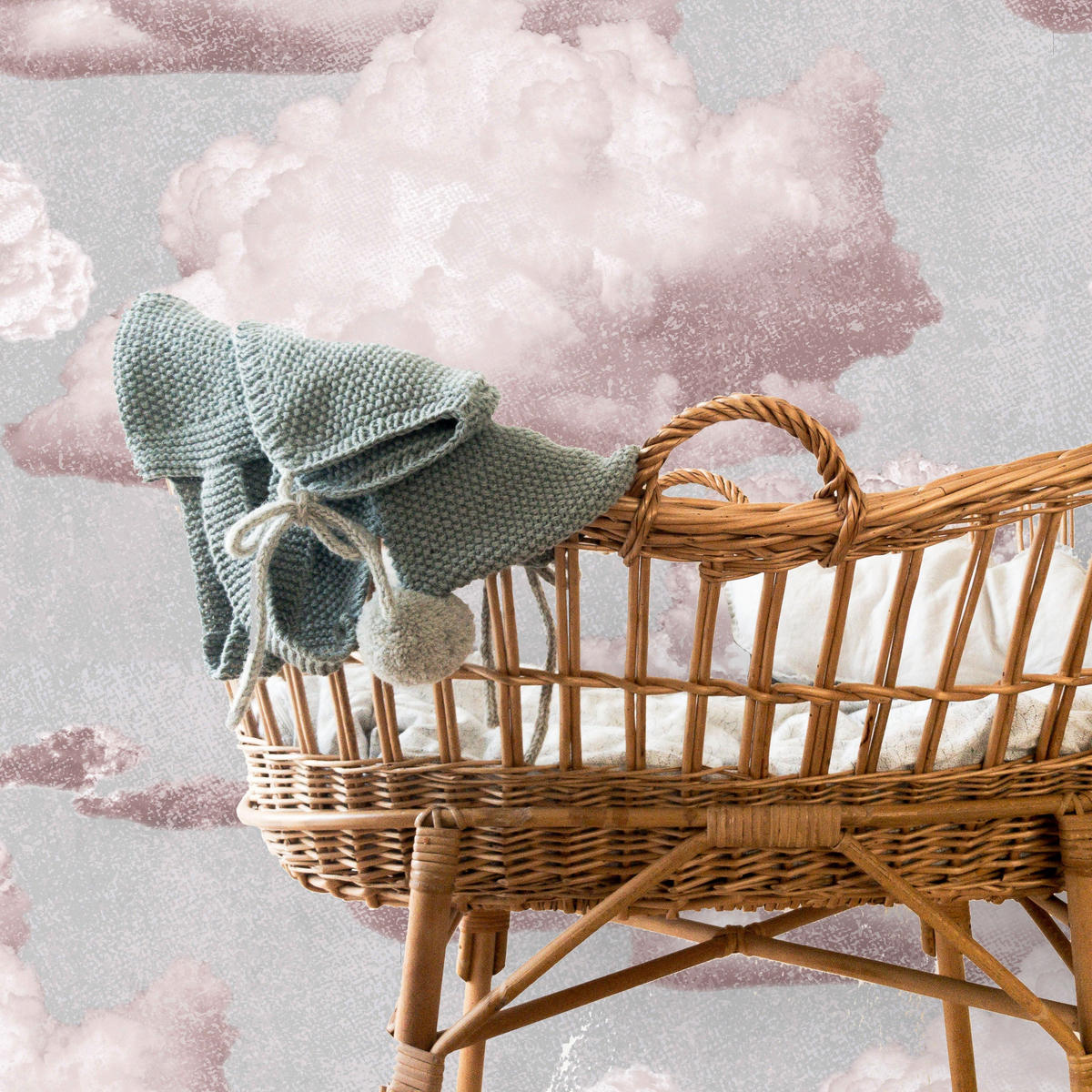 TAPETE Wolken aus echtem Papier, 200x280cm, 8 Bögen - Pink, Papier (200/280cm) - WALLPAPERS4BEGINNERS