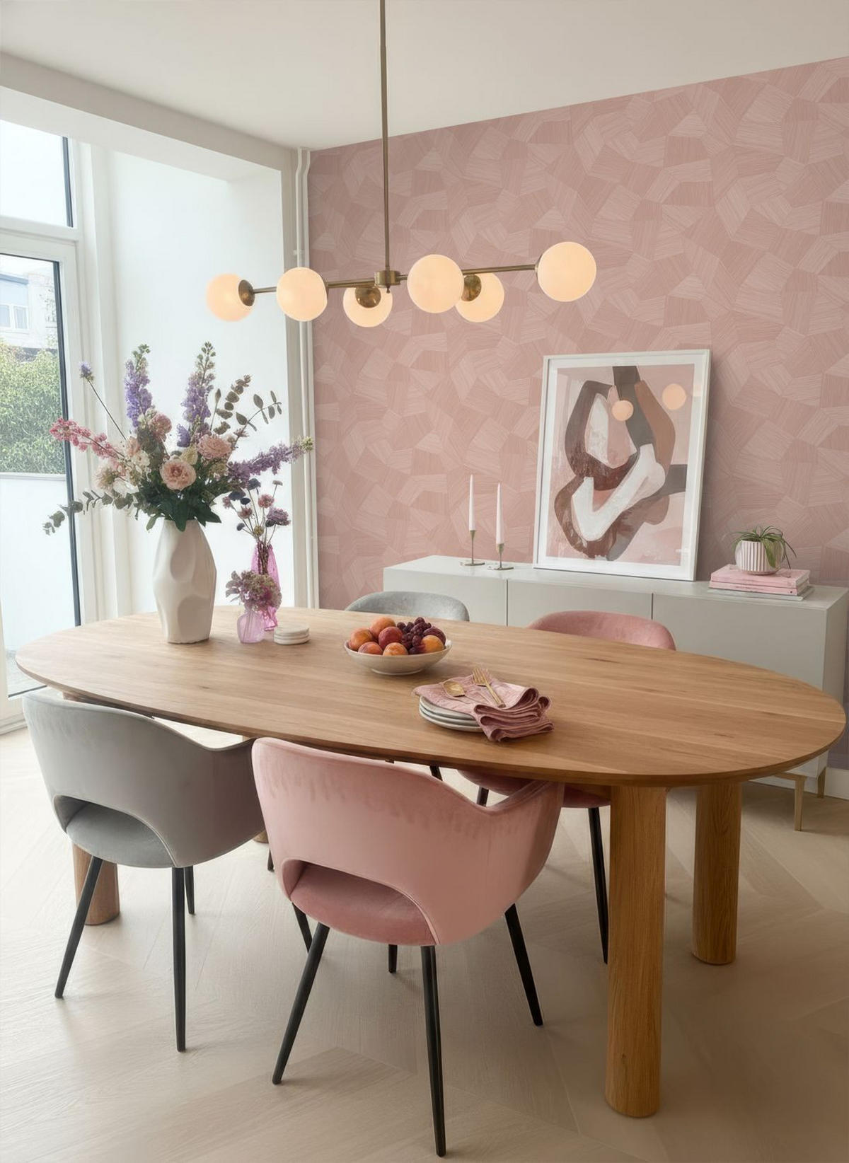 TAPETE 3D-Muster 50 x 900 cm - Pink, Papier (50/900cm) - Origin Wallcoverings