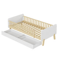 KINDEREINZELBETTEN aus Massivholz 90x190 cm in Weiß mit 2 Schubladen - Weiß, Holz (90/190cm) - Modfu