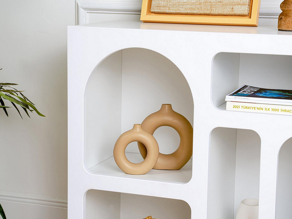 WANDKONSOLE mit 5 Fächern - Weiß - LUELA - Weiß, Holz (80/74/37cm) - Vente-Unique