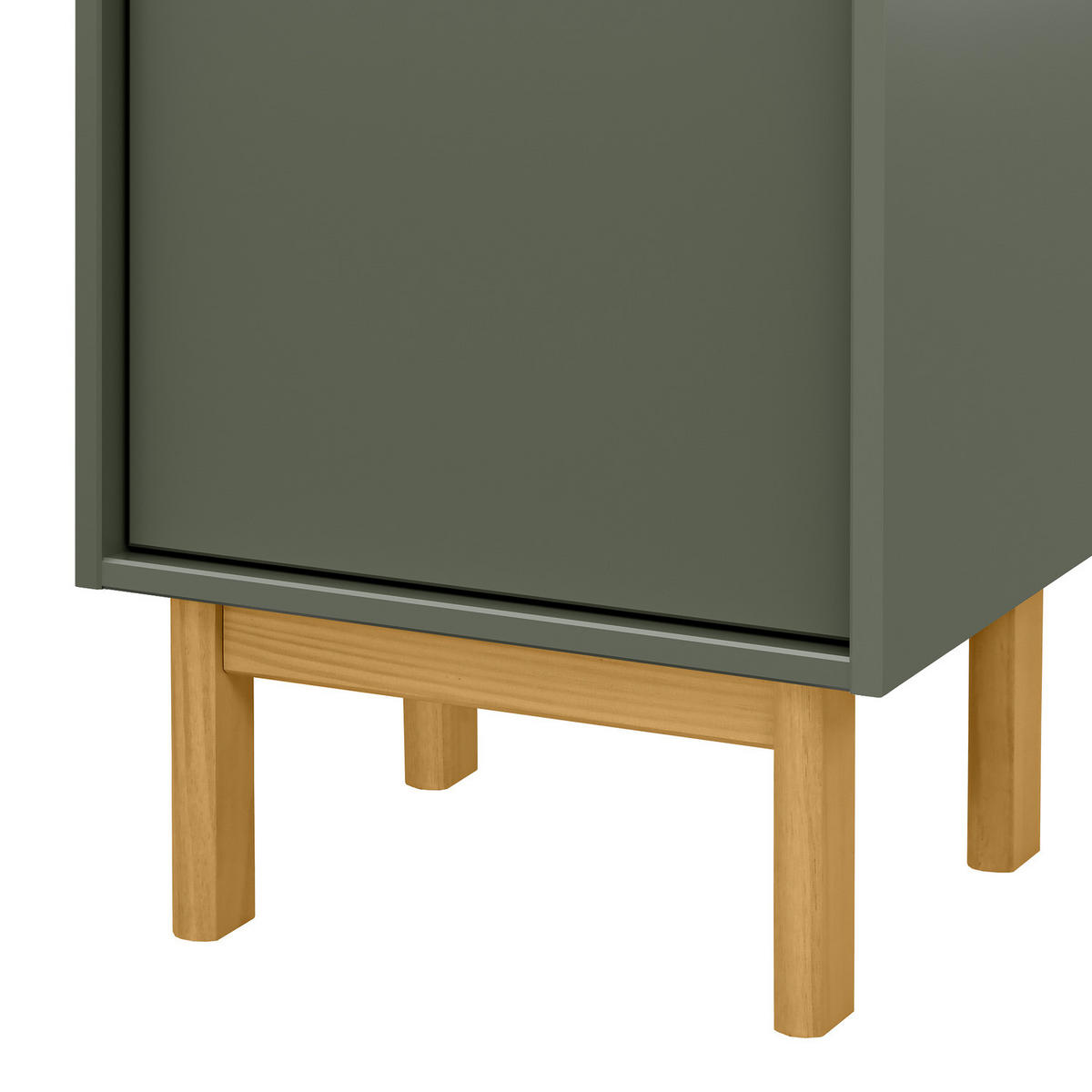 MIDISCHRANK - Pinie massiv - Grau/Grün, Holz (44/138/35cm) - home24