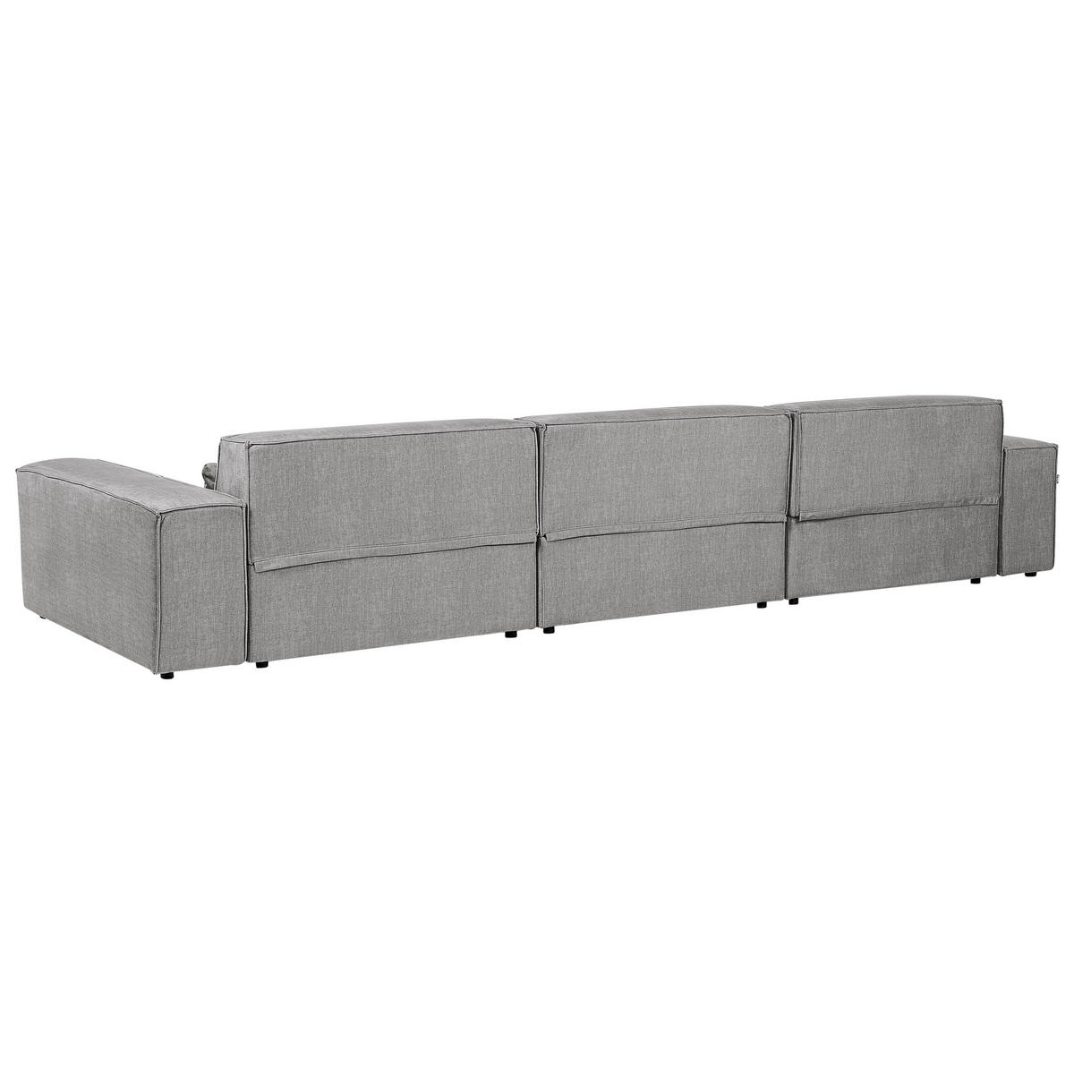 ECKSOFA Modul 4-Sitzer linksseitig Grau Stoff Hellnar - Dunkelgrau, Textil (176/364cm) - Beliani
