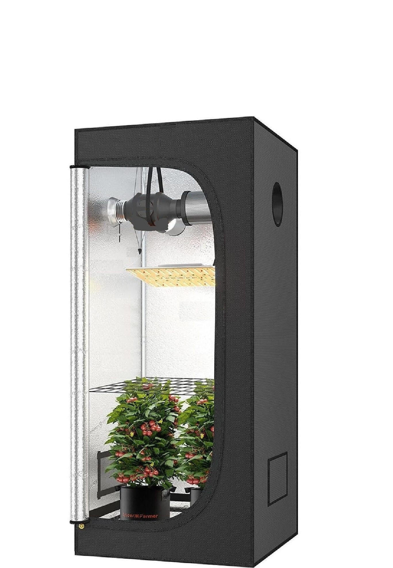 GROWBOX – 120×120×200 cm Growzelt mit Reflektierenden Mylar-Innenwänden, Hydroponik, Abnehmbare Bodenmatte, Tragbar & Wasserdicht - Multicolor, Textil (120/200/120cm) - JUNG
