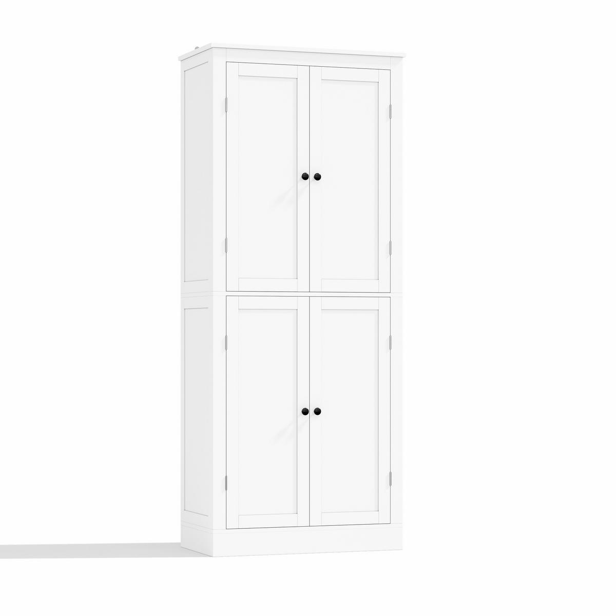 BUFFET 75/40/182 cm aus MDF mit versteckter Schublade und Türablagen Weiß - Weiß, Holzwerkstoff (75/180/40cm) - Modenvie