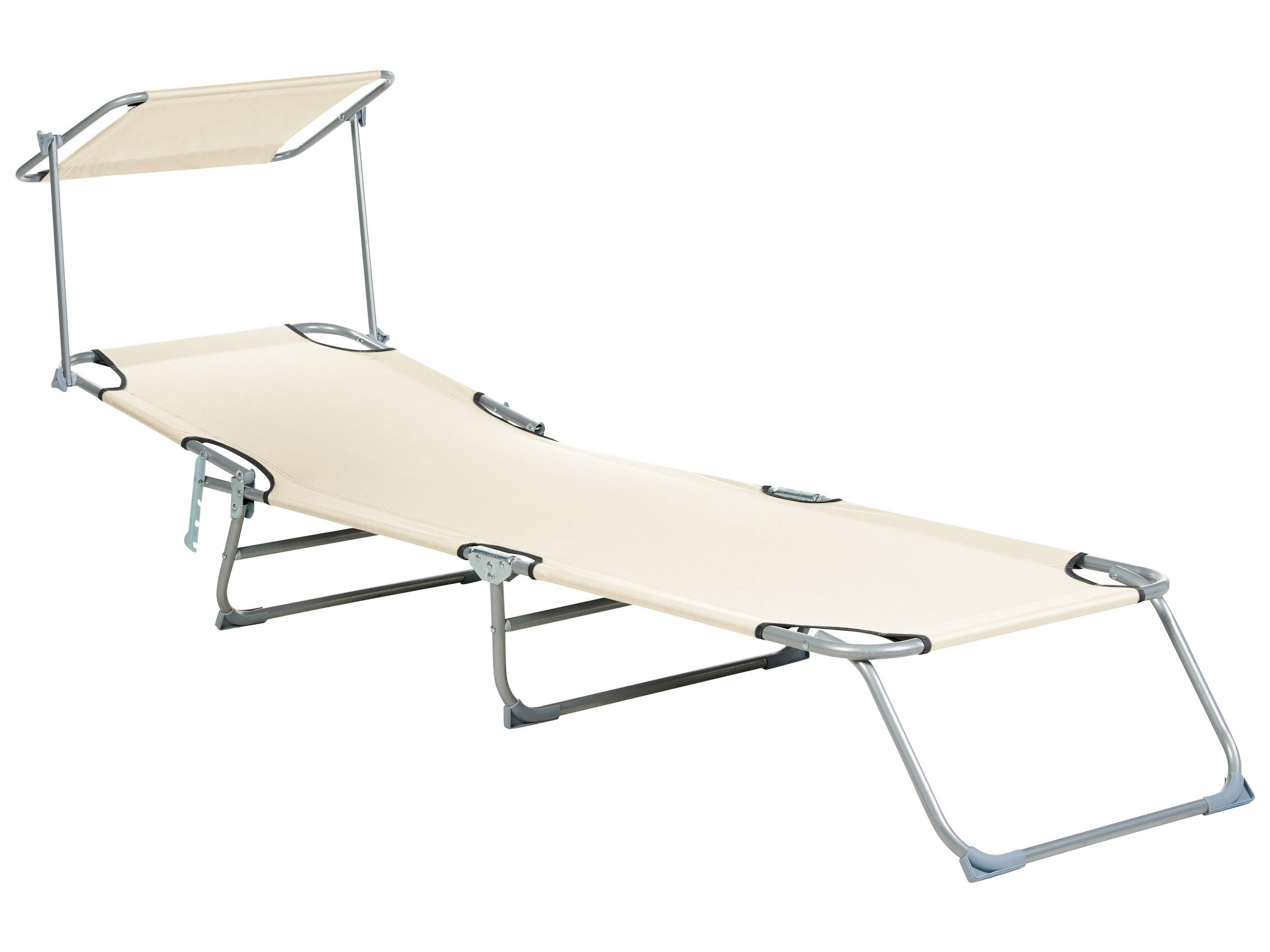 GARTENLIEGE creme Foligno - Creme, Metall (58/24/205cm) - Beliani
