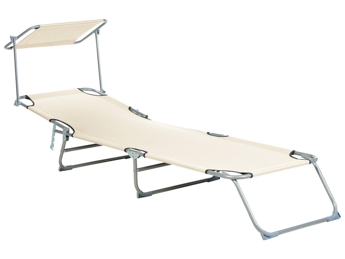 GARTENLIEGE creme Foligno - Creme, Metall (58/24/205cm) - Beliani