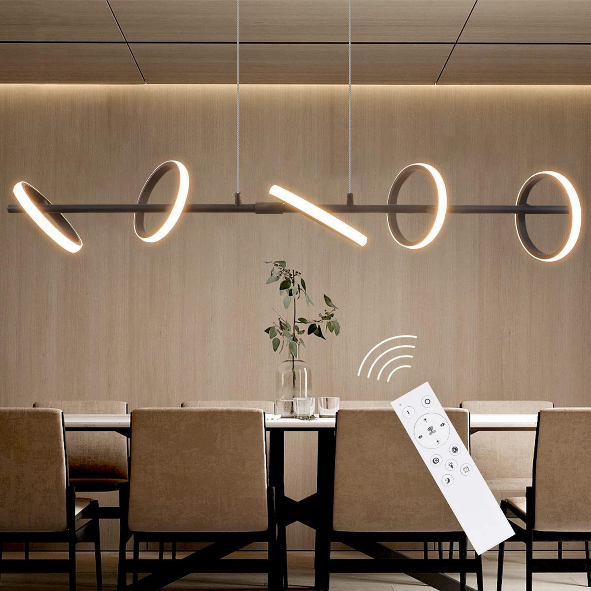 LED-HÄNGELEUCHTE Sonnwein 24.5/163/105 cm - Schwarz, Metall (105/24.5/163cm) - ZMH