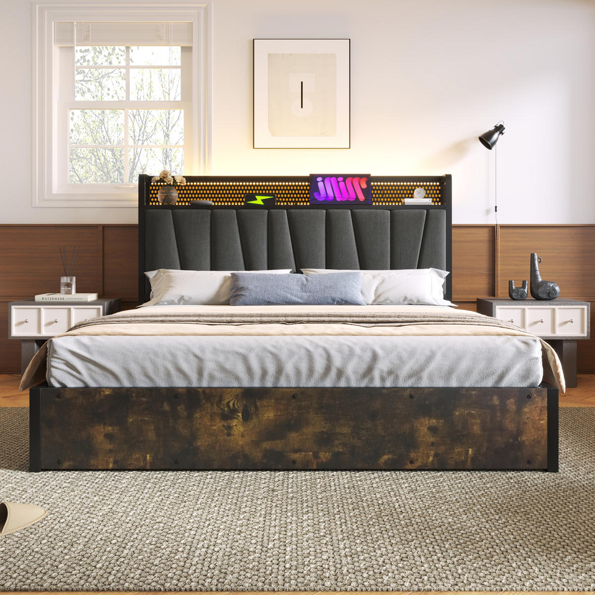 DOPPELBETT Braun 222/146 cm - Braun, Holz/Metall (140/200cm) - Urban Meuble