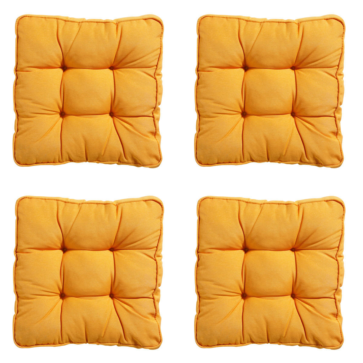 SITZKISSEN Panama 47/47 cm 4er-Set - Hellgelb, Textil (47/8/47cm) - Madison