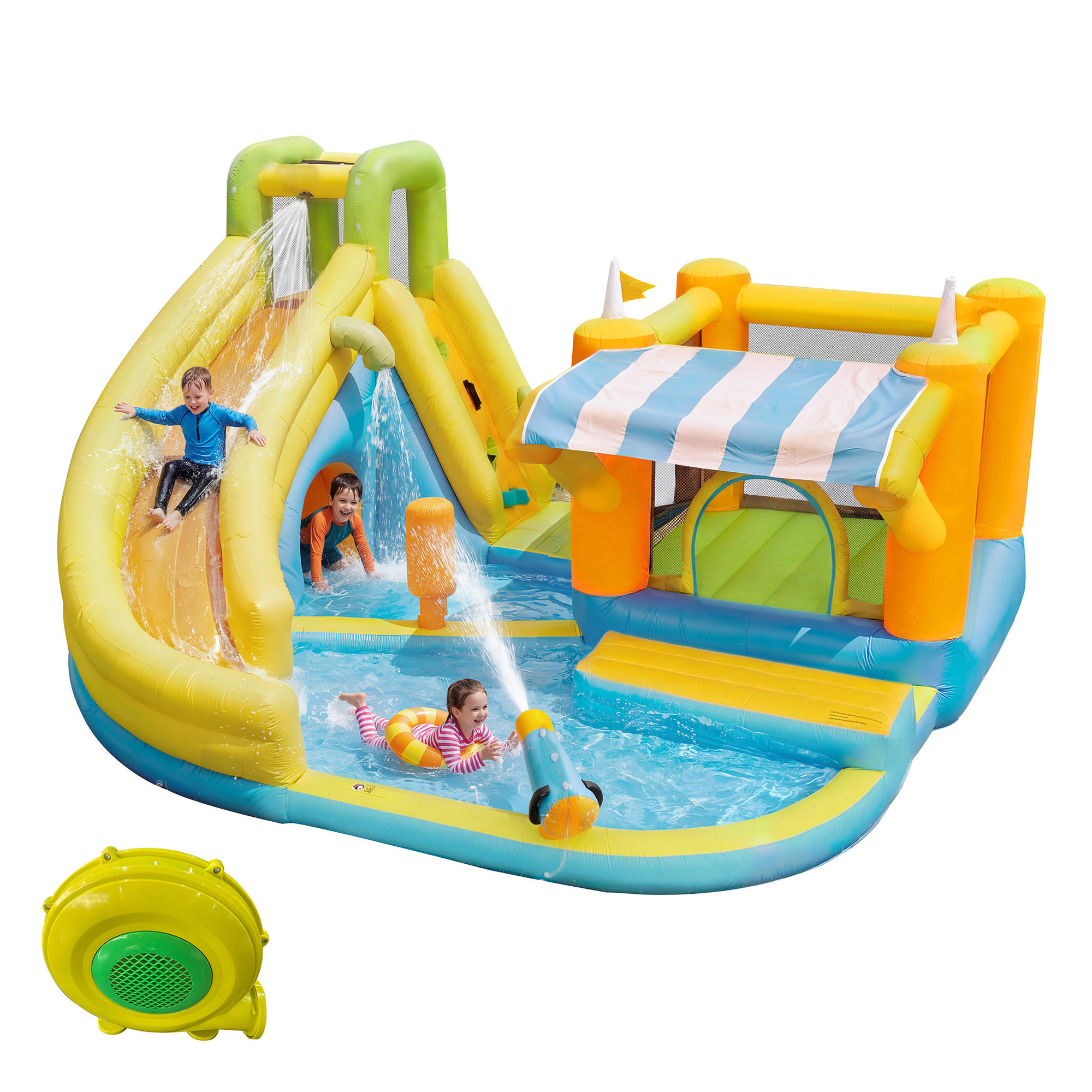 HÜPFBURG Wasserpark 433x375x165 cm - Multicolor, Textil (375/433/165cm) - LEBENLANG