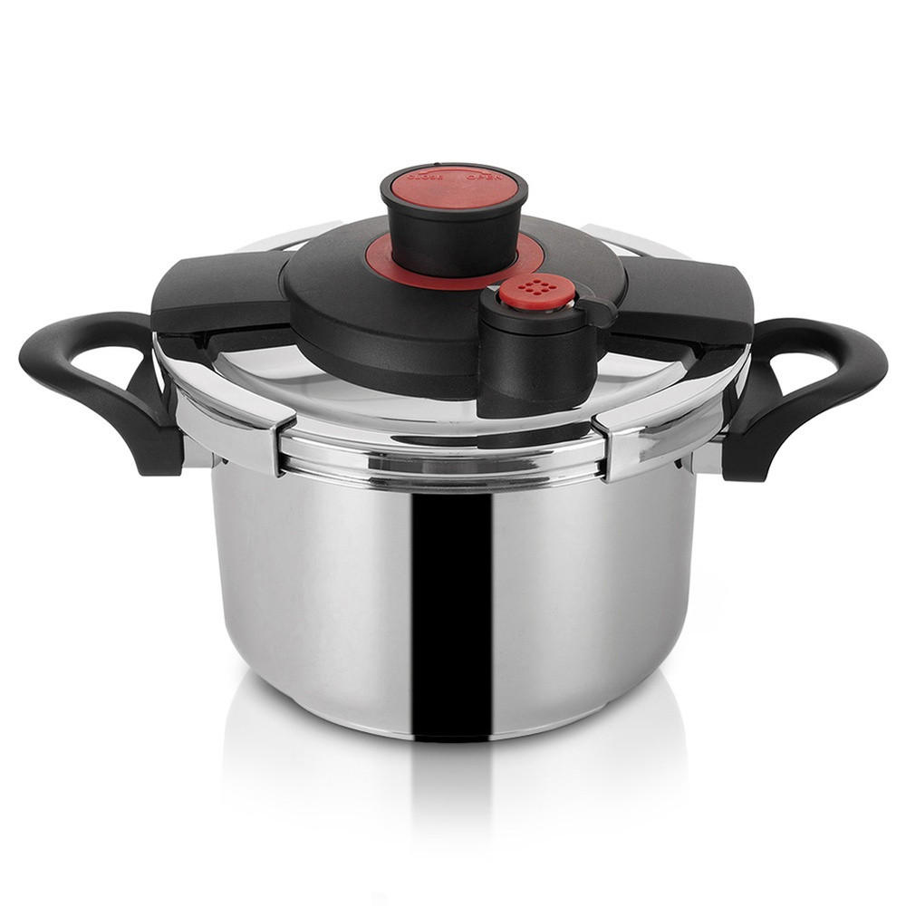 SCHNELLKOCHTOPF Storm mit Automatikverschluss silber - Silberfarben, Metall (5L) - Orion 