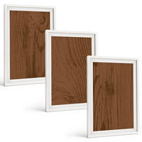 BILDER SET 3er Set - 40x60 cm Weißer Rahmen - Holzstruktur, Rinde, Minimalismus - Weiß, Kunststoff (40/60cm) - TULUP