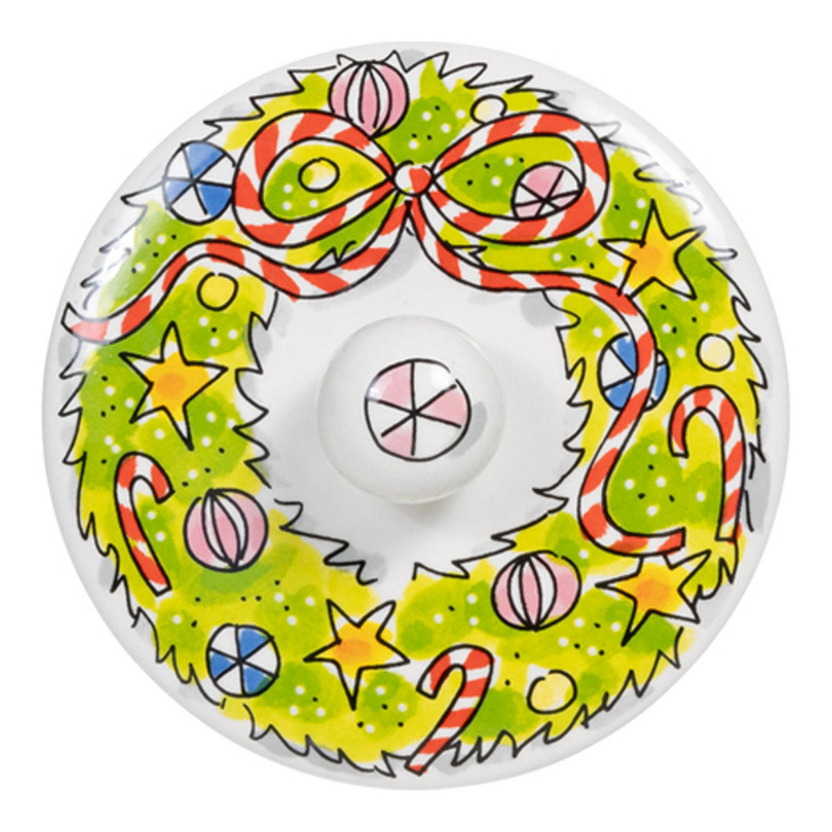 VORRATSDOSE Weihnachtsmann in Bunt - 12,5cm - Multicolor, Keramik (14/13/14.3cm) - Blond Amsterdam