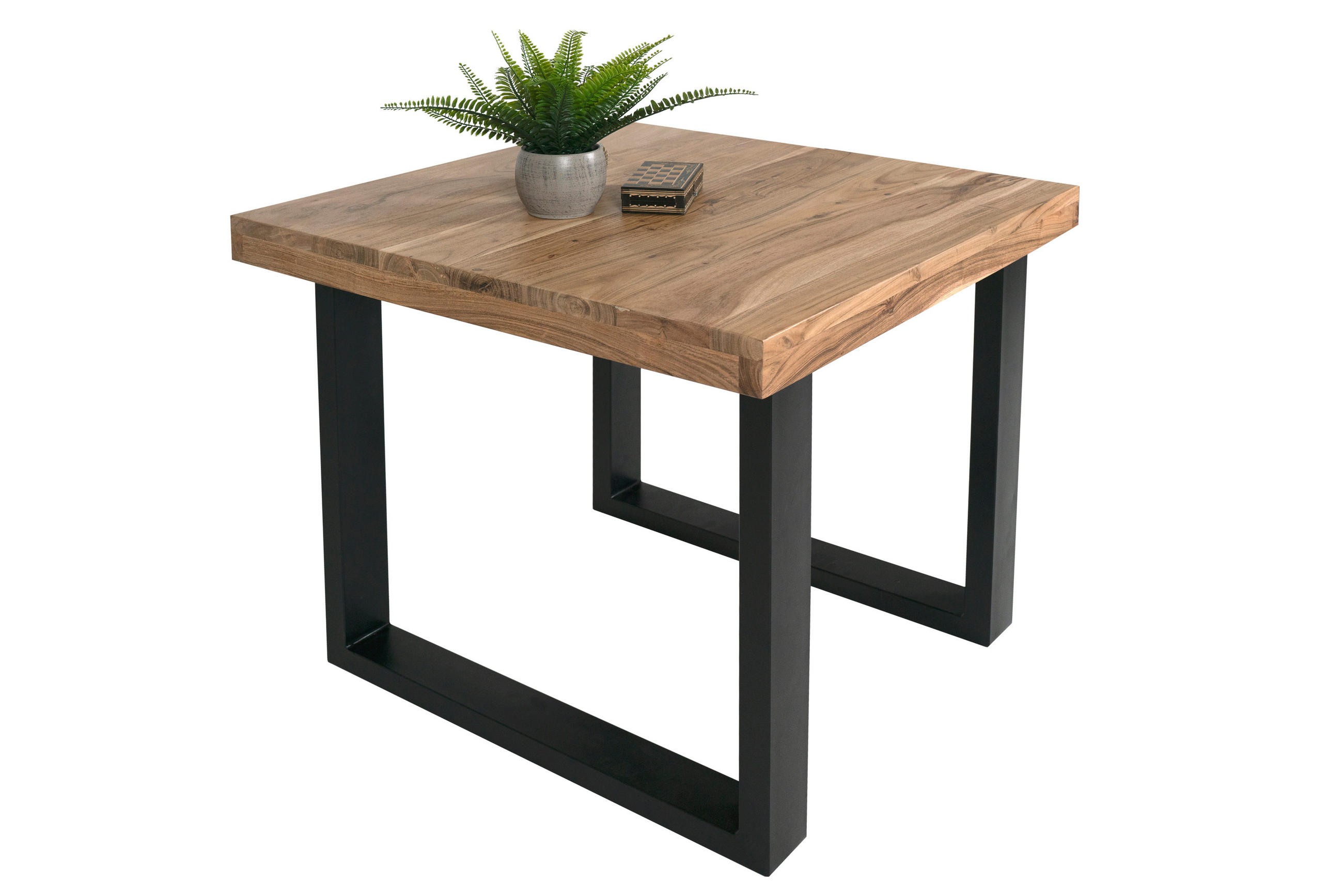 ESSTISCH RIO - Beige/Schwarz, Holz/Metall (90/90/77cm) - SAM