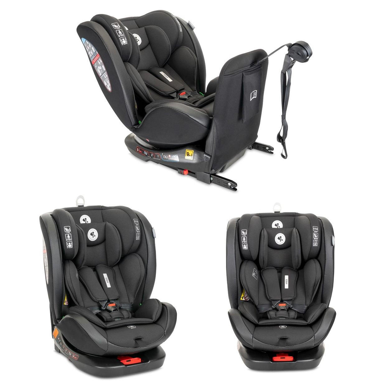 KINDERSITZ Ares i-Size dunkelgrau (40-150cm) Isofix, verstellbar, Sitz 360° drehbar - Dunkelgrau, Kunststoff (46/63/53cm) - Lorelli