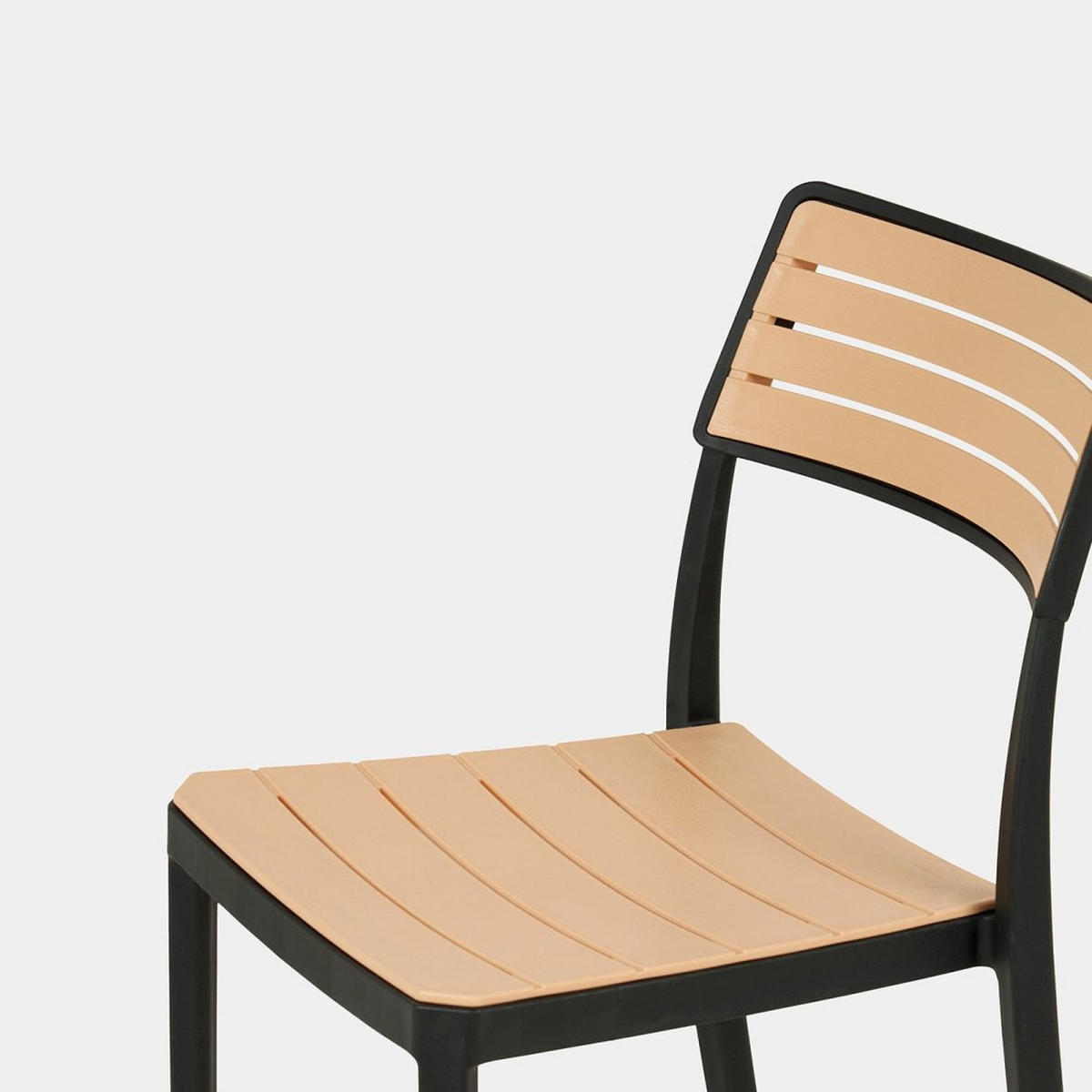 GARTEN-SET mit Tisch und 4 stapelbaren Stühlen in Schwarz Hilda - Schwarz, Kunststoff - Klast Home