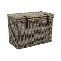 KOFFER zur Aufbewahrung 2er-Set - Kubu - 80 x 45 x 55 cm & 70 x 35 x 45 cm - Grau - NEFTA - Grau, Naturmaterialien (45/55/80cm) - Vente-Unique