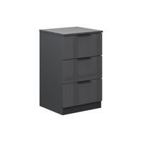 NACHTTISCH Fino Schwarz Hochglanz 37.6 x 61.8 cm mit 3 Schubladen - Schwarz Hochglanz, Holzwerkstoff (37.6/61.8/35cm) - Vicco