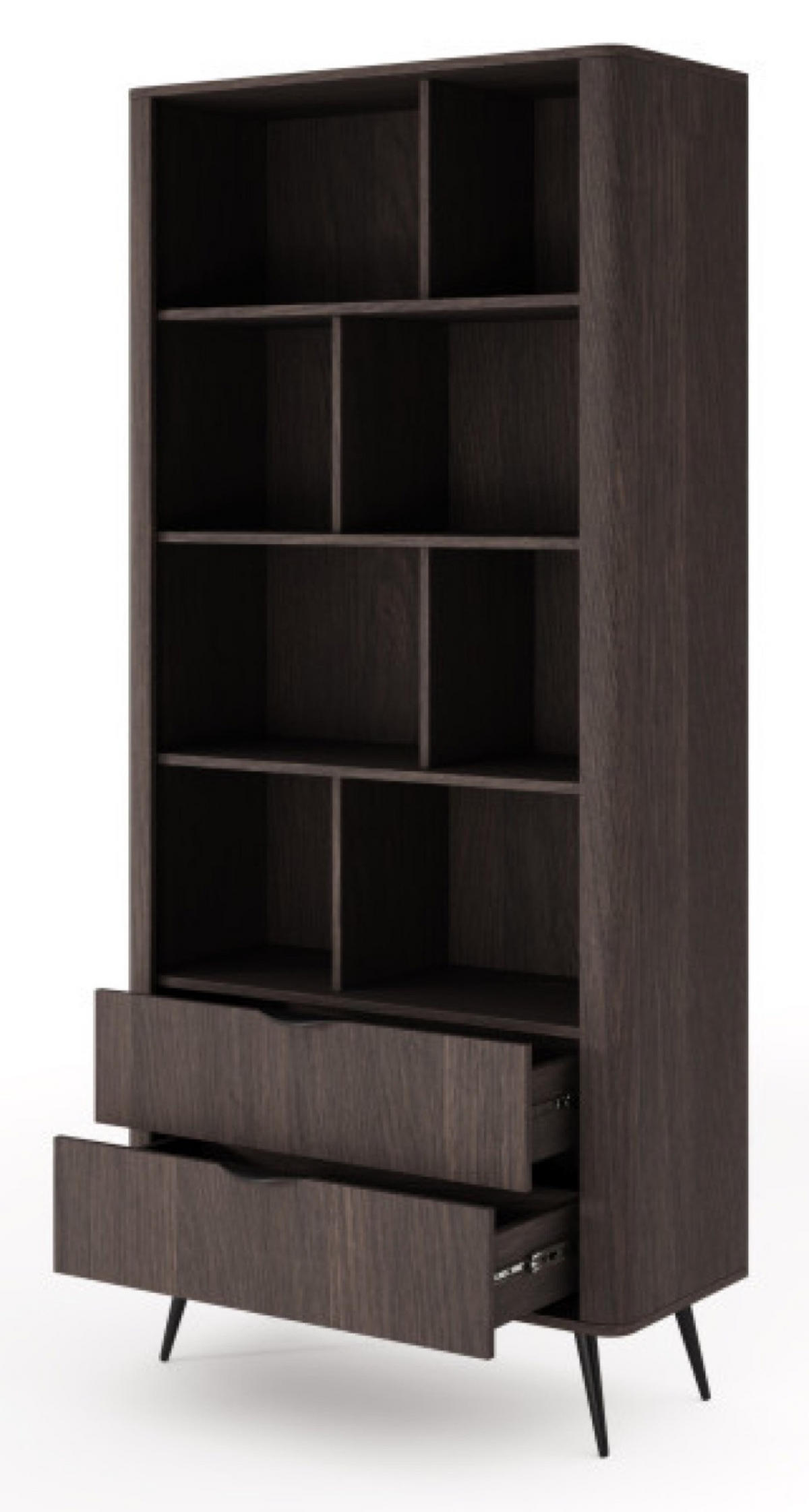REGAL Metall Schwarz ERIS Teilweise Geschlossen - Schwarz, Holzwerkstoff (88.2/193.8/38cm) - Sepro Meble