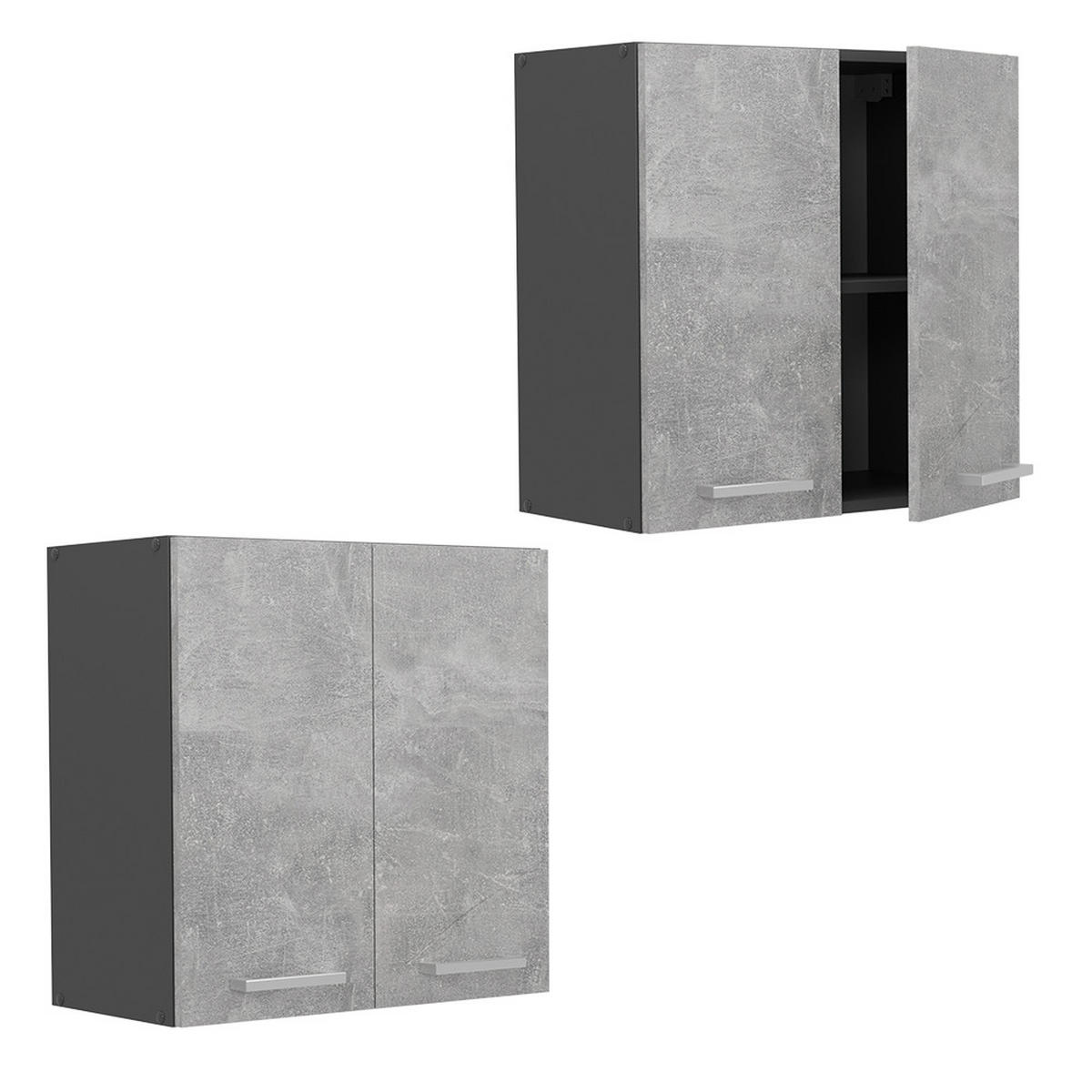 HÄNGESCHRANK R-Line Beton 60 cm - Schieferfarben/Anthrazit, Holzwerkstoff (60/60/31cm) - Vicco