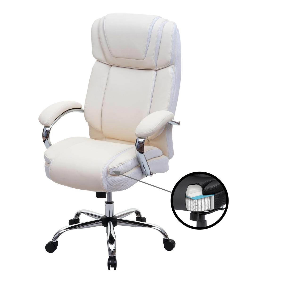 XXL BÜROSTUHL Beige - Beige, Textil (76/130/74cm) - MCW