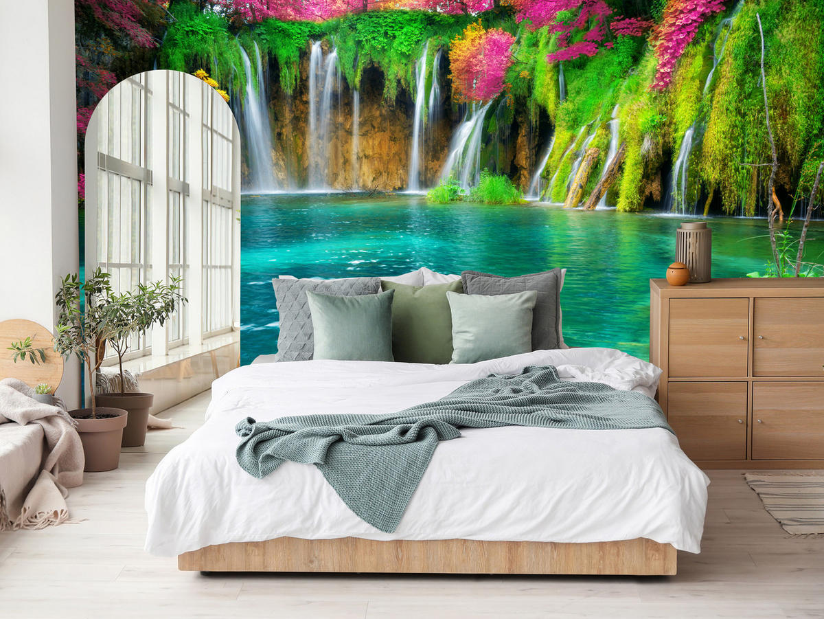 #REF! - zelená/ružová, papier (100/70cm) - Muralo