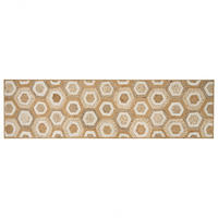 KURZFLOR-TEPPICH Beige 80/300 cm Basoren - Beige/Weiß, Naturmaterialien (80/300cm) - Beliani