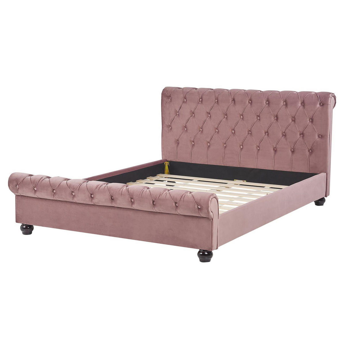 BETT 160/200cm Rosa Avallon - Pink, Textil (160/200cm) - Beliani