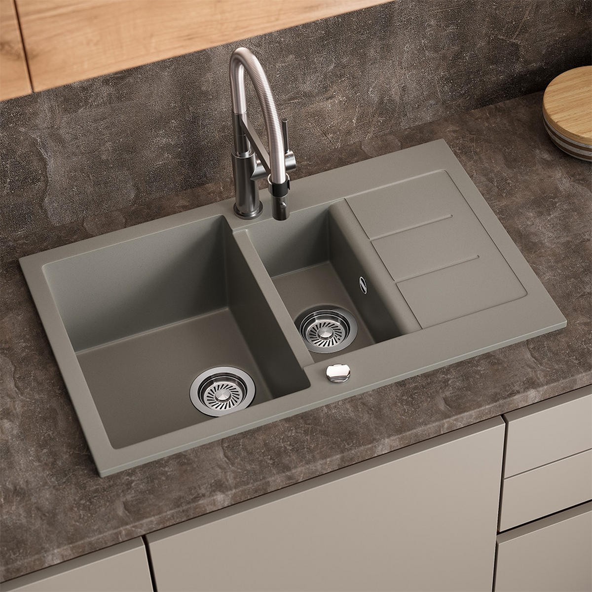 UMYVADLO Seattle Beton - šedá, keramika (80/20/50cm) - Bergstroem