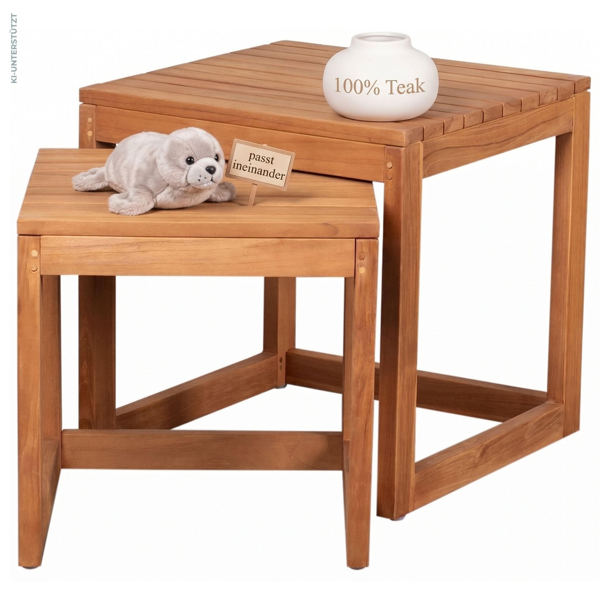 BEISTELLTISCH Verwood 2er Set - Naturfarben, Holz (50/50/50cm) - Mr. Deko