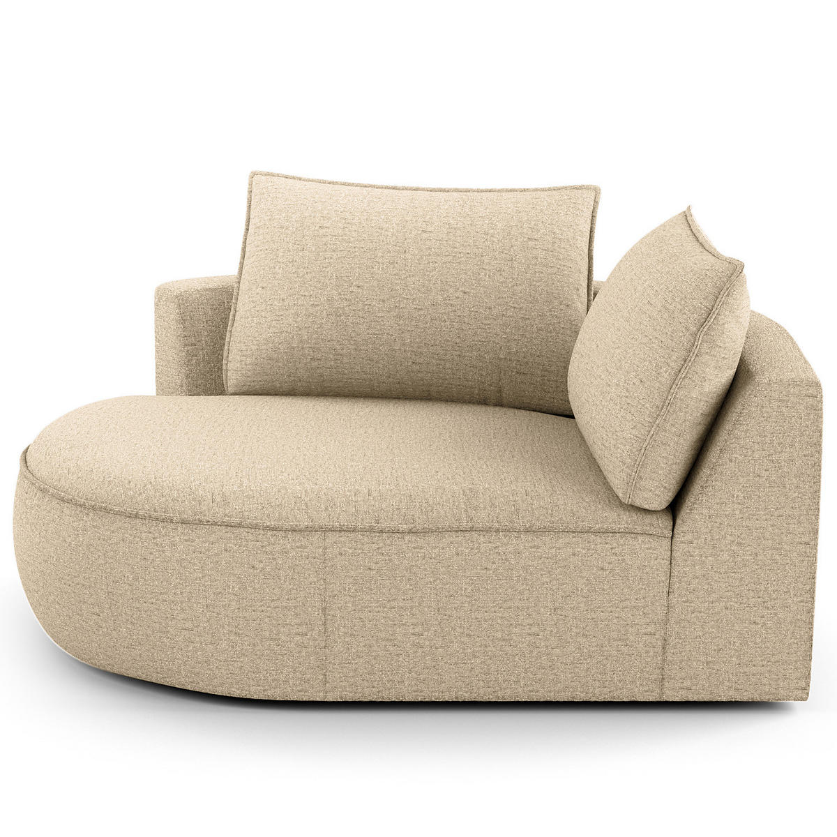 OTTOMANE - modular - Taupe/Schwarz, Kunststoff/Textil (126/82/154cm) - home24