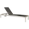 GARTENLIEGE schwarz Nardo - Schwarz, Holzwerkstoff (64/29/198cm) - Beliani