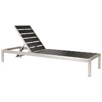 GARTENLIEGE schwarz Nardo - Schwarz, Holzwerkstoff (64/29/198cm) - Beliani