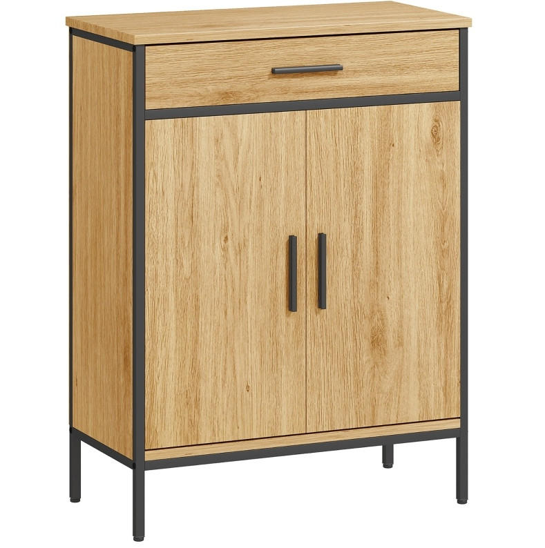 MIDISCHRANK 60/30/80 cm aus Holzwerkstoff und Stahl mit Sanftschluss-Türen Eichefarben - Eichefarben, Holzwerkstoff (30/80/60cm) - Modenvie