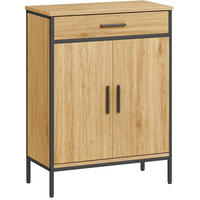 MIDISCHRANK 60/30/80 cm aus Holzwerkstoff und Stahl mit Sanftschluss-Türen Eichefarben - Eichefarben, Holzwerkstoff (30/80/60cm) - Modenvie