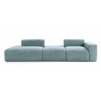 4-SITZER modulares Sofa HEAVEN SET 4 Links, Breite 335 cm Webstoff Blaugrau - Blaugrau/Schwarz, Holz/Kunststoff (335/71/102cm) - Muffo