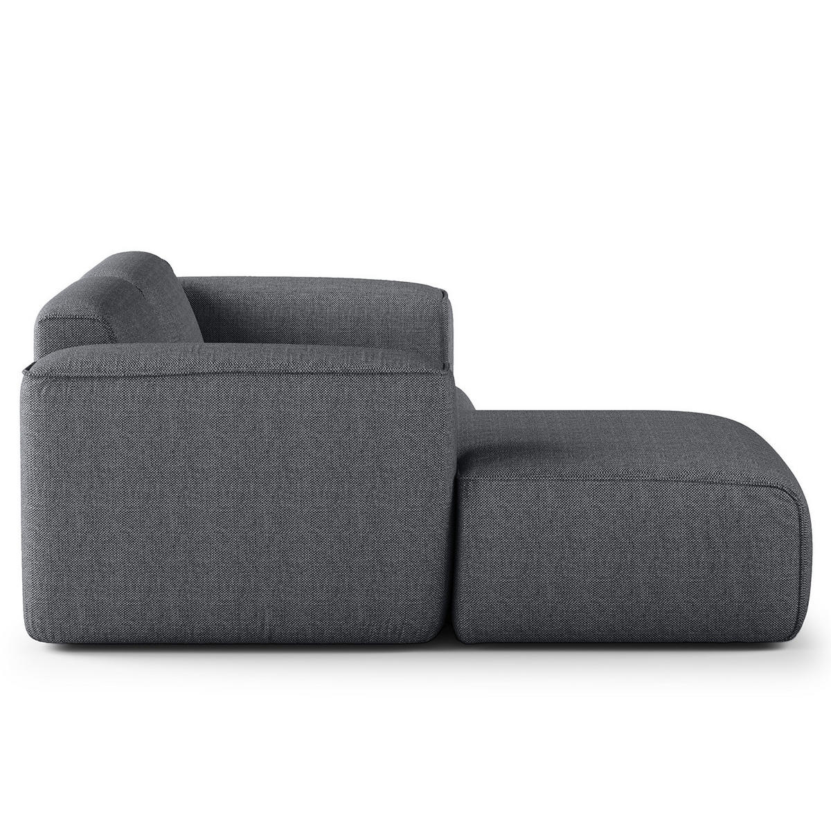 ECKSOFA mit XL-Longchair - Schwarz/Grau, Kunststoff/Textil (260/171cm) - home24