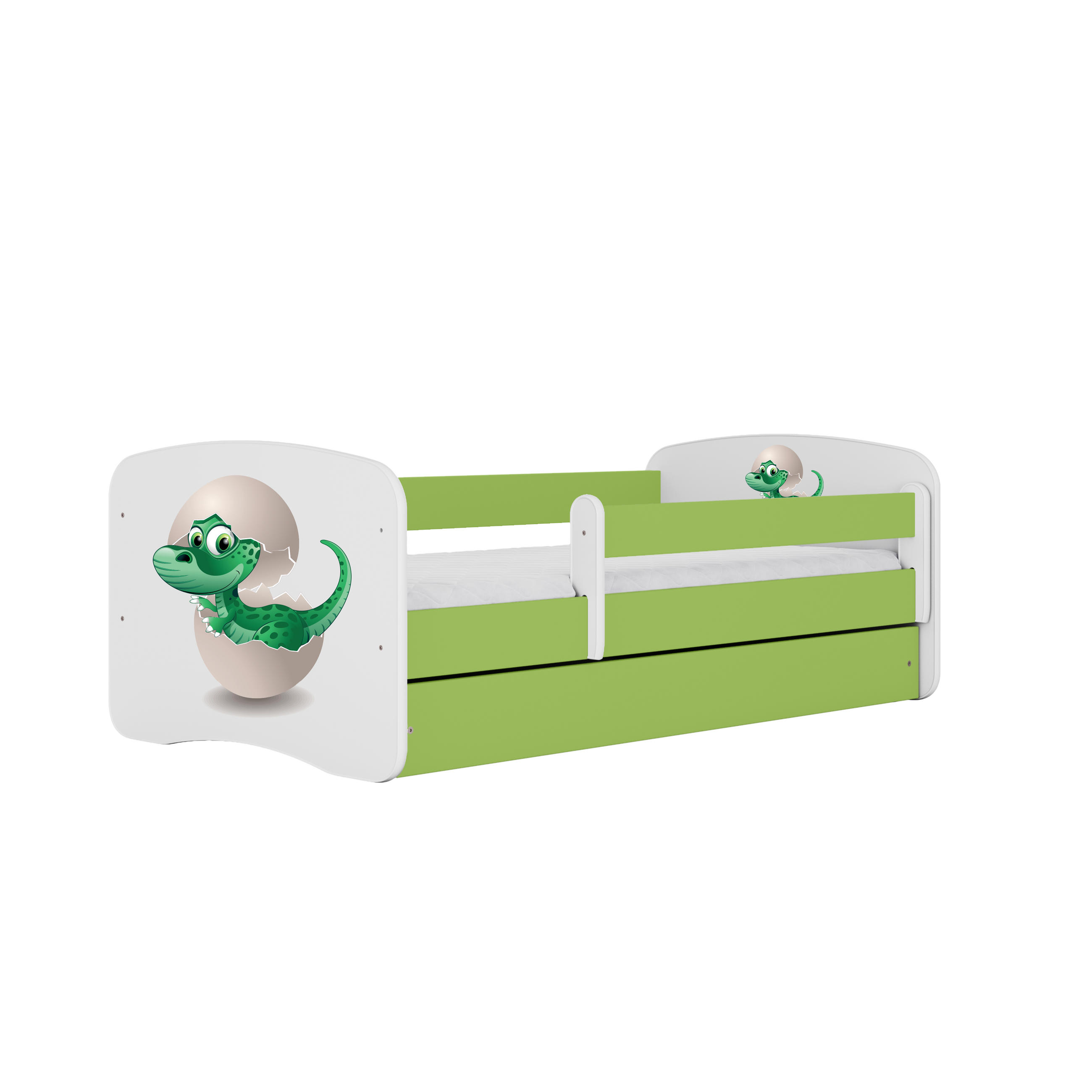 KINDERBETT Kleindino mit Schublade 160/80 90/61/164 - Grün, Holzwerkstoff (80/160cm) - RAUMHIRSCH FURNITURE